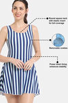 Zelocity Elastane Blended Slip-On Swimdress with Removable Pads - Blue Depth — thumbnail 7